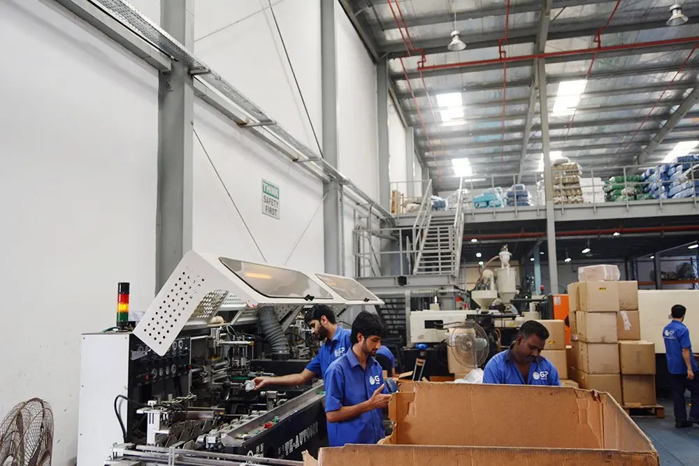Operators on the packing line at the GP Hamriyah plant