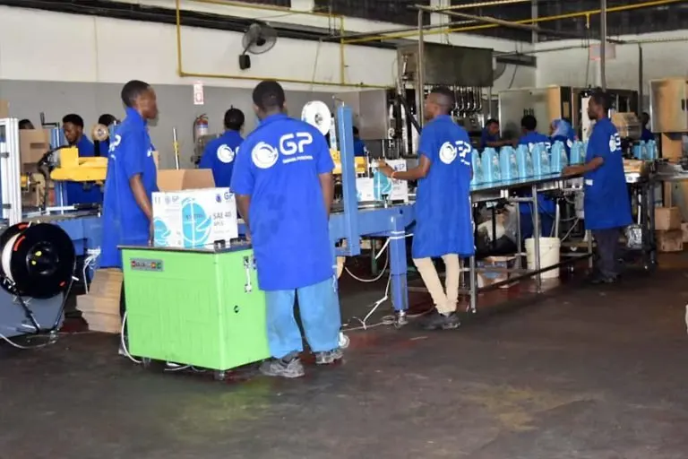 Operators packing products at GP Tanzania
